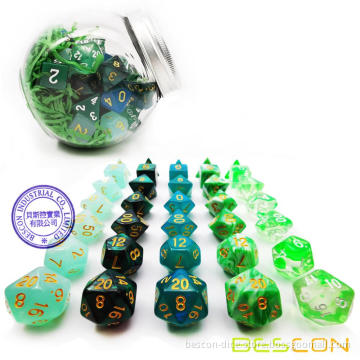 Bescon 35pcs Polyhedral RPG Dice Set, DND Role Playing Game Dice 5X7pcs in Assorted Colors